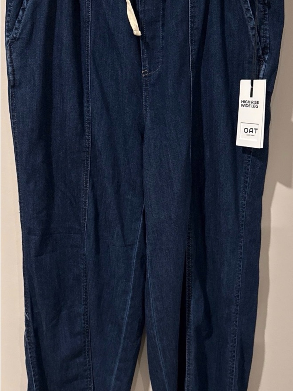 OAT High Rise Wide Leg Dark Indigo Denim Pants